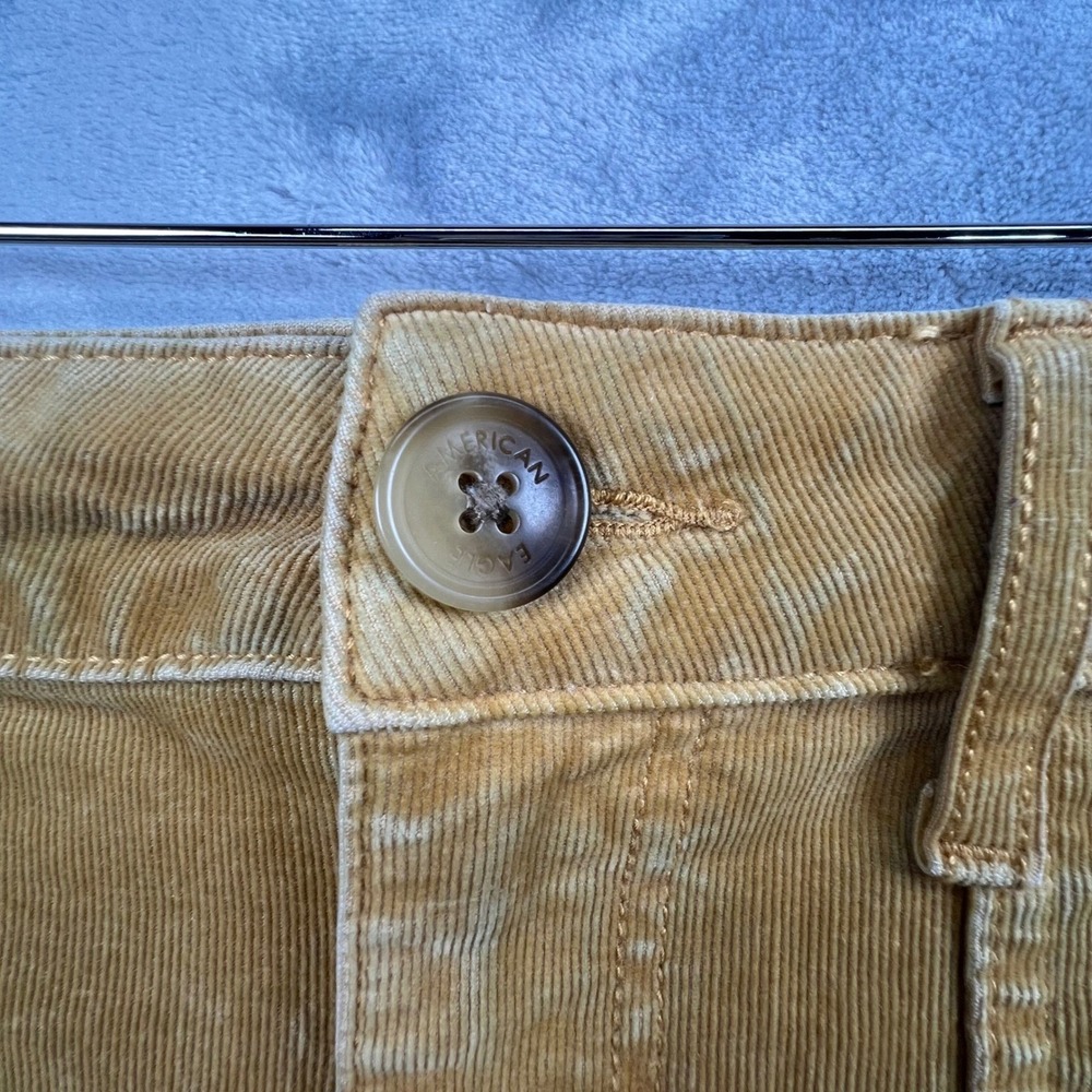 American Eagle Skirt Wome 12 Tan Corduroy Super Stretch Mini High Waisted Pocket - Picture 4 of 8